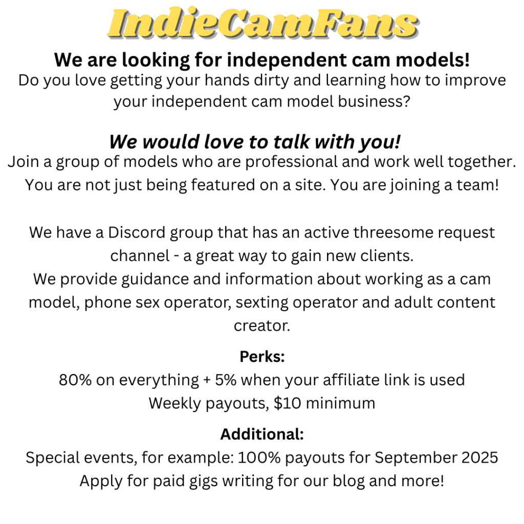 Work with IndieCamFans.com